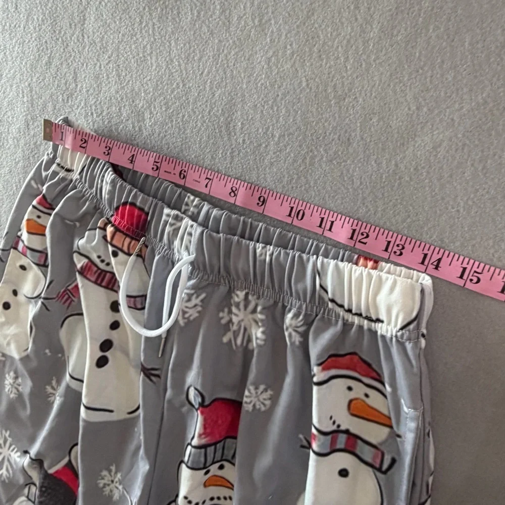 Women's Snowman Theme Jogger Style Pant Size L #260614